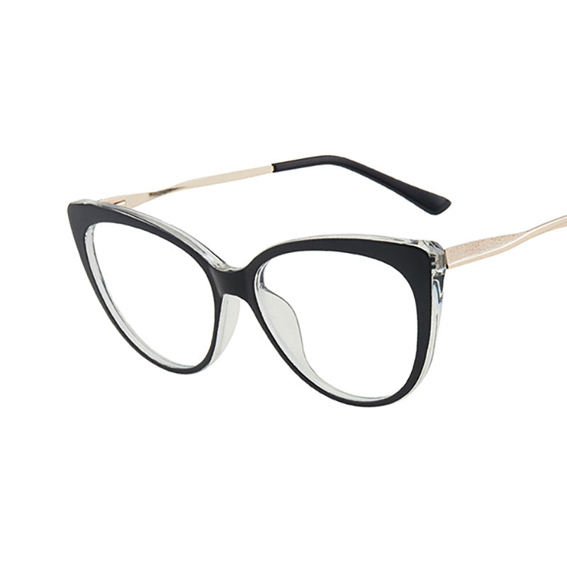 TR90 Cat Eye Anti Blue Light Blocking Optical Eyebrow Glasses Frames Men Women Spring Leg Computer Eyeglasses Shades