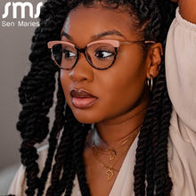 Load image into Gallery viewer, TR90 Cat Eye Anti Blue Light Blocking Optical Eyebrow Glasses Frames Men Women Spring Leg Computer Eyeglasses Shades