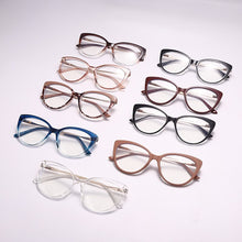 Load image into Gallery viewer, TR90 Cat Eye Anti Blue Light Blocking Optical Eyebrow Glasses Frames Men Women Spring Leg Computer Eyeglasses Shades