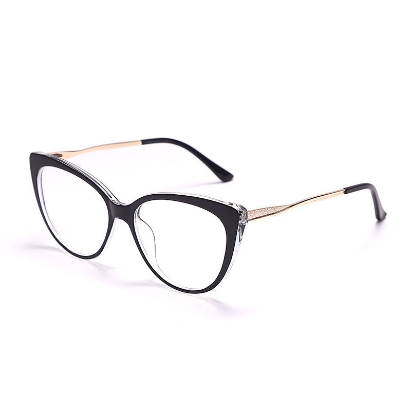 TR90 Cat Eye Anti Blue Light Blocking Optical Eyebrow Glasses Frames Men Women Spring Leg Computer Eyeglasses Shades