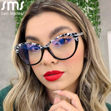 Load image into Gallery viewer, TR90 Cat Eye Computer Glasses Women Anti Blue Light Eyeglasses Double Bridge Eyewear UV Protection Spectacle Frames