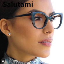 Carica l&#39;immagine nel visualizzatore di Gallery, TR90 Clear Glasses Frame Women  Brand Cat Eye Crystal Eyeglasses Female Computer Goggle Shades Square Eyewear Oculos Feminino