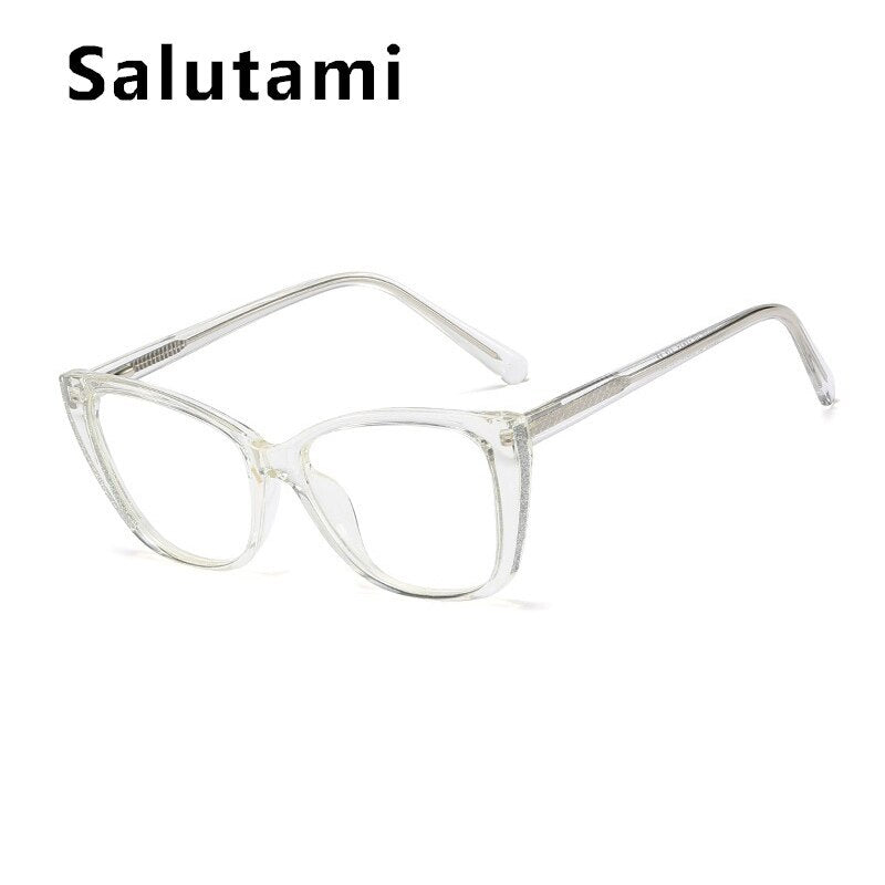 TR90 Clear Glasses Frame Women  Brand Cat Eye Crystal Eyeglasses Female Computer Goggle Shades Square Eyewear Oculos Feminino