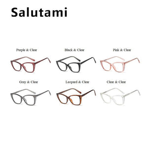 TR90 Clear Glasses Frame Women  Brand Cat Eye Crystal Eyeglasses Female Computer Goggle Shades Square Eyewear Oculos Feminino