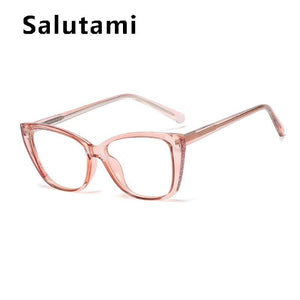 TR90 Clear Glasses Frame Women  Brand Cat Eye Crystal Eyeglasses Female Computer Goggle Shades Square Eyewear Oculos Feminino