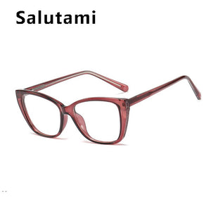 TR90 Clear Glasses Frame Women  Brand Cat Eye Crystal Eyeglasses Female Computer Goggle Shades Square Eyewear Oculos Feminino