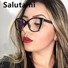 Carica l&#39;immagine nel visualizzatore di Gallery, TR90 Clear Glasses Frame Women  Brand Cat Eye Crystal Eyeglasses Female Computer Goggle Shades Square Eyewear Oculos Feminino