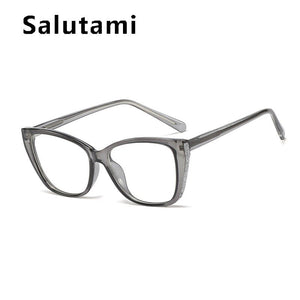 TR90 Clear Glasses Frame Women  Brand Cat Eye Crystal Eyeglasses Female Computer Goggle Shades Square Eyewear Oculos Feminino