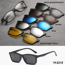 Carica l&#39;immagine nel visualizzatore di Gallery, TR90 Clip On Sunglasses men Magnetic clip Sunglasses women Magnet Clip Optical Myopia glasses Frame with 5 sunglasses lens