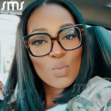 Load image into Gallery viewer, TR90 Computer Glasses Women Oversized Square Anti Blue Light Eyeglasses Leopard Eyewear UV Protection Optical Frames