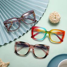 Load image into Gallery viewer, TR90 Computer Glasses Women Oversized Square Anti Blue Light Eyeglasses Leopard Eyewear UV Protection Optical Frames