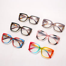 Load image into Gallery viewer, TR90 Computer Glasses Women Oversized Square Anti Blue Light Eyeglasses Leopard Eyewear UV Protection Optical Frames