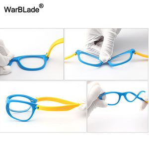 TR90 Flexible Kids Eyeglasses With Lanyard Square Frame Glasses For Child Boys Girls Degree Myopia Optical Frames WarBLade