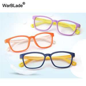 TR90 Flexible Kids Eyeglasses With Lanyard Square Frame Glasses For Child Boys Girls Degree Myopia Optical Frames WarBLade