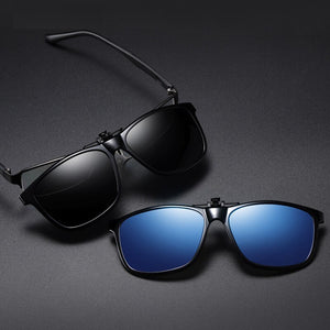 TR90 Frame Polarized Sunglasses Lens clip on glasses Night Vision Yellow Women Square Sun Glasses with Clips Unisex Clip