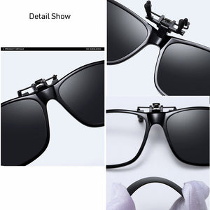 TR90 Frame Polarized Sunglasses Lens clip on glasses Night Vision Yellow Women Square Sun Glasses with Clips Unisex Clip
