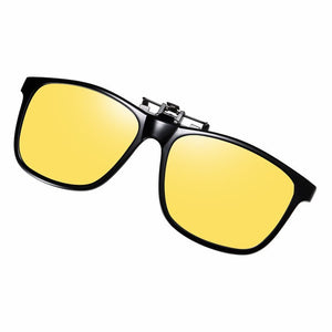 TR90 Frame Polarized Sunglasses Lens clip on glasses Night Vision Yellow Women Square Sun Glasses with Clips Unisex Clip