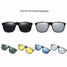 Load image into Gallery viewer, TR90 Frame Polarized Sunglasses Lens clip on glasses Night Vision Yellow Women Square Sun Glasses with Clips Unisex Clip