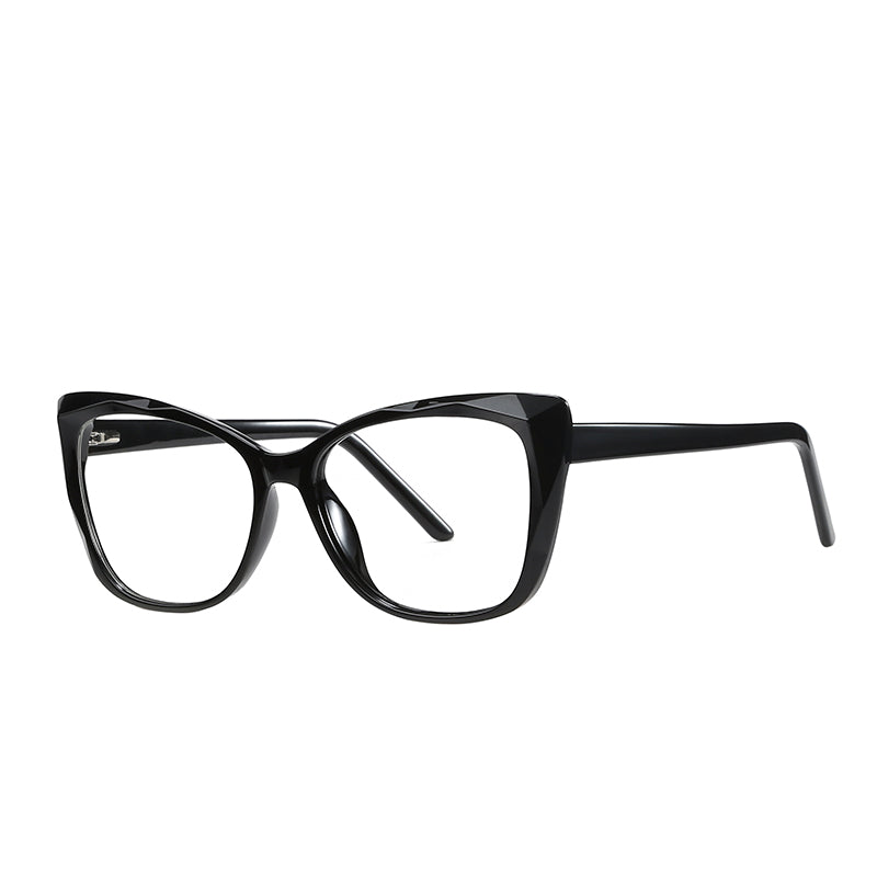 TR90 Optical Frame Glasses Anti-Blue Light Blocking Trend Spring CP Black Frame Flat Lens Prescription Glasses Computer Eyewear