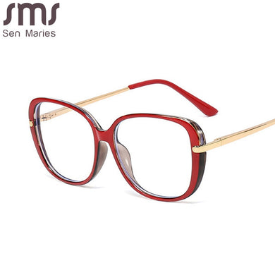 Montature per occhiali da vista TR90 Occhiali da vista firmati da donna Occhiali da vista anti-blu sexy Cat Eye con lenti trasparenti UV400