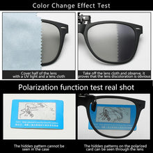 Load image into Gallery viewer, TR90 Polarized Clip On Sunglasses Men Flip Up Photochromic Sunglasses Mirror Blue Yellow Lens Night Vision Driving Glasses