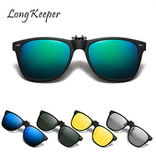 Load image into Gallery viewer, TR90 Polarized Clip On Sunglasses Men Flip Up Photochromic Sunglasses Mirror Blue Yellow Lens Night Vision Driving Glasses