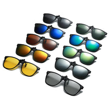 Load image into Gallery viewer, TR90 Polarized Clip On Sunglasses Men Flip Up Photochromic Sunglasses Mirror Blue Yellow Lens Night Vision Driving Glasses