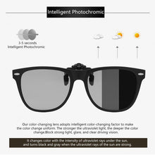 Load image into Gallery viewer, TR90 Polarized Clip On Sunglasses Men Flip Up Photochromic Sunglasses Mirror Blue Yellow Lens Night Vision Driving Glasses