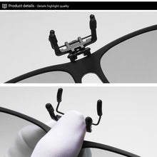 Load image into Gallery viewer, TR90 Polarized Clip On Sunglasses Men Flip Up Photochromic Sunglasses Mirror Blue Yellow Lens Night Vision Driving Glasses
