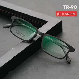 TR90 Montatura per occhiali in titanio puro Uomini e donne Ultra leggero Confortevole Full Frame Quadrato Miopia Montatura per occhiali ottici 8806