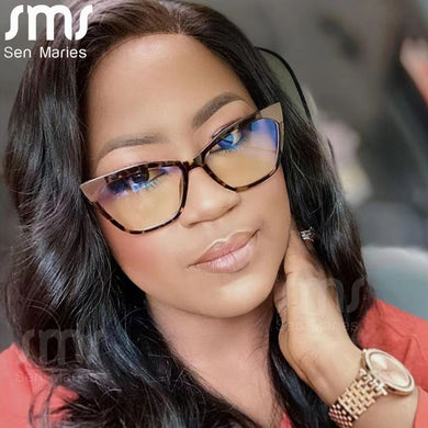 TR90 Rectangle Eyeglasses Women Trendy Cat Eye Computer Glasses Men UV400 Anti Blue Light Spectacle Frames Eyewear