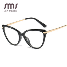 Carica l&#39;immagine nel visualizzatore di Gallery, TR90 Retro Crystal Cutting Glasses Frames Men Women Optical Computer Glasses Female Anti-blue Light Black Red Glasses