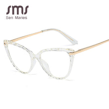 Carica l&#39;immagine nel visualizzatore di Gallery, TR90 Retro Crystal Cutting Glasses Frames Men Women Optical Computer Glasses Female Anti-blue Light Black Red Glasses