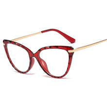 Carica l&#39;immagine nel visualizzatore di Gallery, TR90 Retro Crystal Cutting Glasses Frames Men Women Optical Computer Glasses Female Anti-blue Light Black Red Glasses