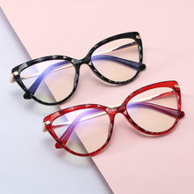 Carica l&#39;immagine nel visualizzatore di Gallery, TR90 Retro Crystal Cutting Glasses Frames Men Women Optical Computer Glasses Female Anti-blue Light Black Red Glasses