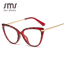 Carica l&#39;immagine nel visualizzatore di Gallery, TR90 Retro Crystal Cutting Glasses Frames Men Women Optical Computer Glasses Female Anti-blue Light Black Red Glasses