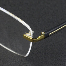 Load image into Gallery viewer, TR90 Rimless Reading Glasses Woman Natural Crystal Stone Lens Hyperopia Presbyopia Myopia Glasses Man UV400 Anti Eye Dry