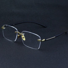 Load image into Gallery viewer, TR90 Rimless Reading Glasses Woman Natural Crystal Stone Lens Hyperopia Presbyopia Myopia Glasses Man UV400 Anti Eye Dry
