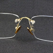 Load image into Gallery viewer, TR90 Rimless Reading Glasses Woman Natural Crystal Stone Lens Hyperopia Presbyopia Myopia Glasses Man UV400 Anti Eye Dry