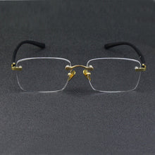 Load image into Gallery viewer, TR90 Rimless Reading Glasses Woman Natural Crystal Stone Lens Hyperopia Presbyopia Myopia Glasses Man UV400 Anti Eye Dry