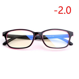 TR90 Square Finished Myopia Glasses Women Men Short-sight Eye Glasses Red Frame Myopia Eyewear -1.0 -1.5 -2.0 -2.5 -3 -3.5 -4.0