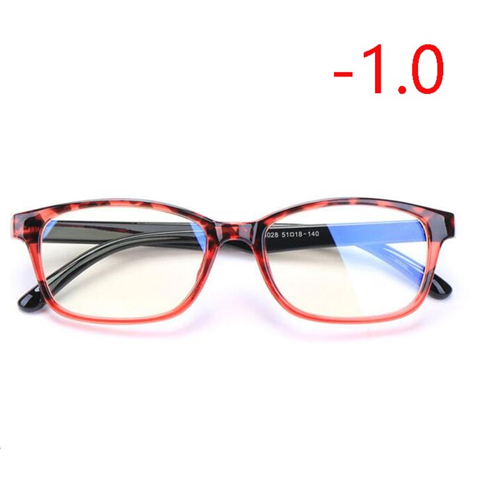 TR90 Square Finished Myopia Glasses Women Men Short-sight Eye Glasses Red Frame Myopia Eyewear -1.0 -1.5 -2.0 -2.5 -3 -3.5 -4.0