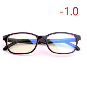 TR90 Square Finished Myopia Glasses Women Men Short-sight Eye Glasses Red Frame Myopia Eyewear -1.0 -1.5 -2.0 -2.5 -3 -3.5 -4.0