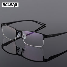 Load image into Gallery viewer, TR90 Titanium Alloy Glasses Frame Men Semi Rimless Square Eye Glass Prescription Eyeglasses Myopia Optical Frames Korean Eyewear