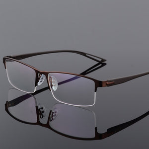 TR90 Titanium Alloy Glasses Frame Men Semi Rimless Square Eye Glass Prescription Eyeglasses Myopia Optical Frames Korean Eyewear