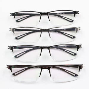 TR90 Titanium Alloy Glasses Frame Men Semi Rimless Square Eye Glass Prescription Eyeglasses Myopia Optical Frames Korean Eyewear