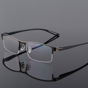 TR90 Titanium Alloy Glasses Frame Men Semi Rimless Square Eye Glass Prescription Eyeglasses Myopia Optical Frames Korean Eyewear