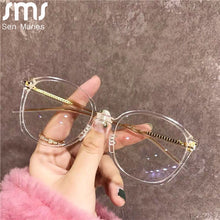 Load image into Gallery viewer, TR90 Vintage Glasses Women Men Round Clear Glasses Optical Eyeglasses Frame Transparent Lens Spectacle Unisex Anti Blue Light