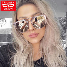 Load image into Gallery viewer, TRIUMPH VISION Brand Designer Sun Glasses For Women Round Pilot Style Female Sunglasses Pink Mirror Shades Oculos Women