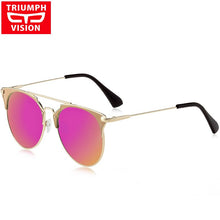 Load image into Gallery viewer, TRIUMPH VISION Brand Designer Sun Glasses For Women Round Pilot Style Female Sunglasses Pink Mirror Shades Oculos Women